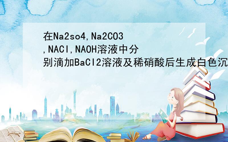 在Na2so4,Na2CO3,NACI,NAOH溶液中分别滴加BaCI2溶液及稀硝酸后生成白色沉淀的是