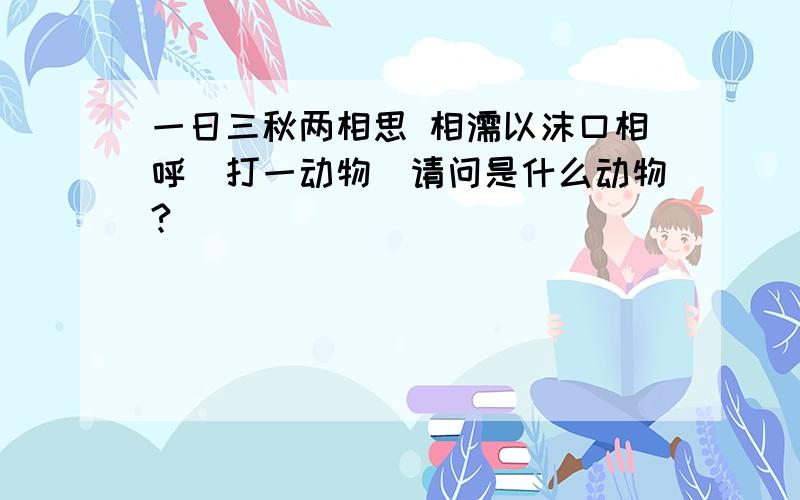 一日三秋两相思 相濡以沫口相呼（打一动物）请问是什么动物?