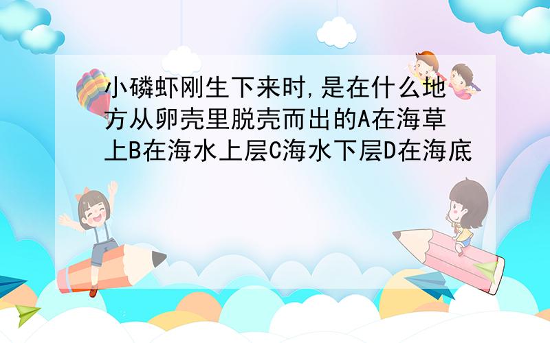 小磷虾刚生下来时,是在什么地方从卵壳里脱壳而出的A在海草上B在海水上层C海水下层D在海底