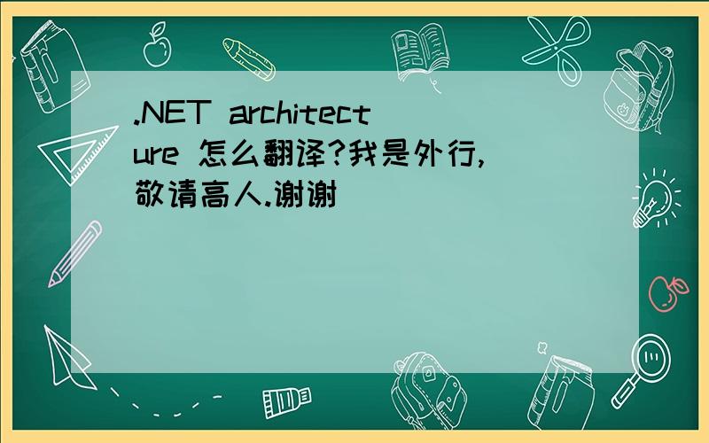.NET architecture 怎么翻译?我是外行,敬请高人.谢谢