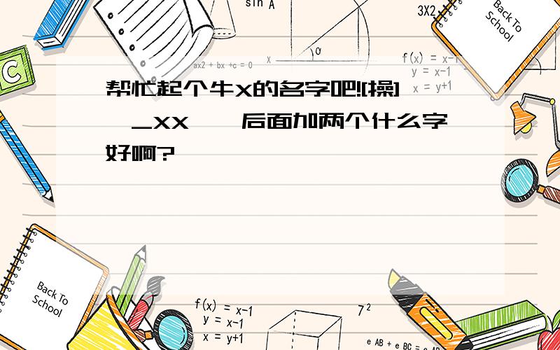 帮忙起个牛X的名字吧![操]丶_XX……后面加两个什么字好啊?