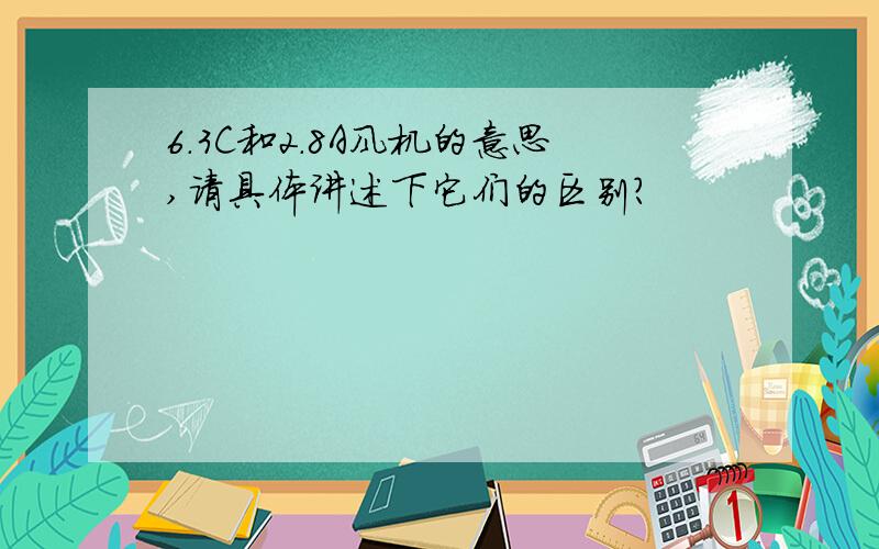 6.3C和2.8A风机的意思,请具体讲述下它们的区别?