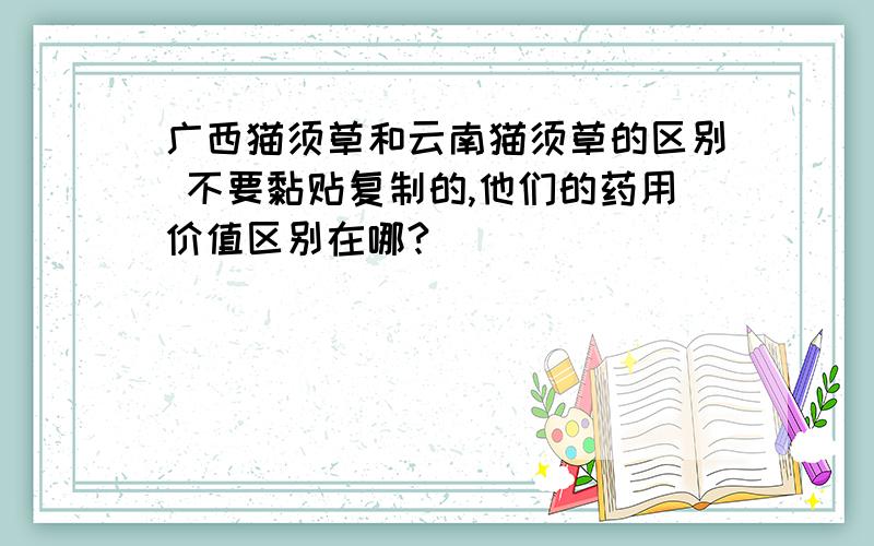 广西猫须草和云南猫须草的区别 不要黏贴复制的,他们的药用价值区别在哪?