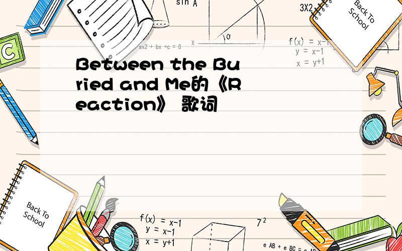 Between the Buried and Me的《Reaction》 歌词