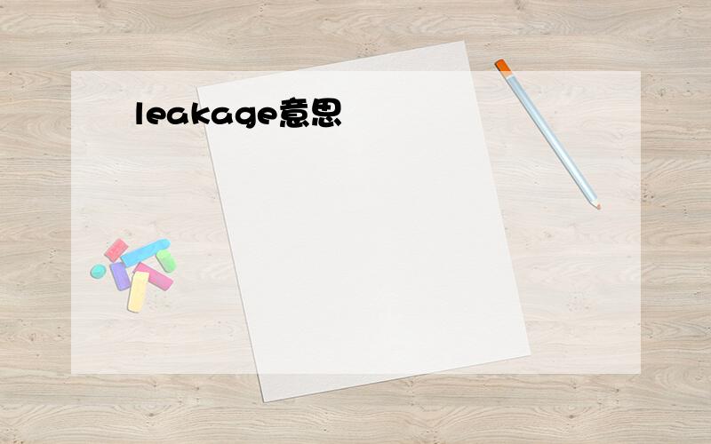 leakage意思