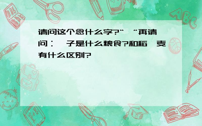 请问这个念什么字?“稗”再请问：稗子是什么粮食?和稻、麦有什么区别?