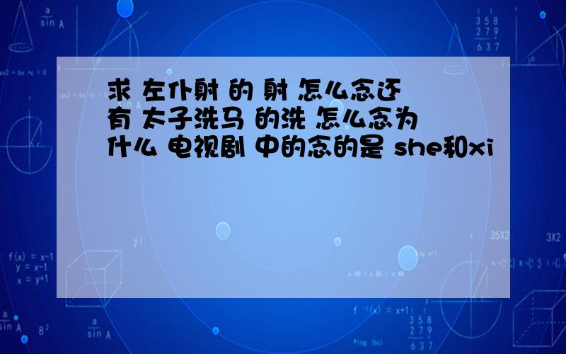 求 左仆射 的 射 怎么念还有 太子洗马 的洗 怎么念为什么 电视剧 中的念的是 she和xi