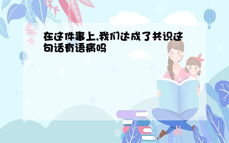 在这件事上,我们达成了共识这句话有语病吗