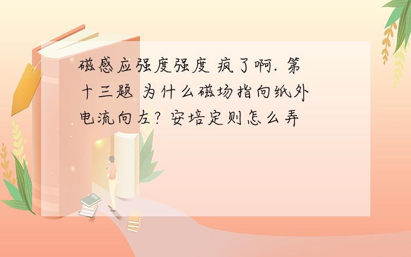 磁感应强度强度 疯了啊. 第十三题 为什么磁场指向纸外 电流向左? 安培定则怎么弄