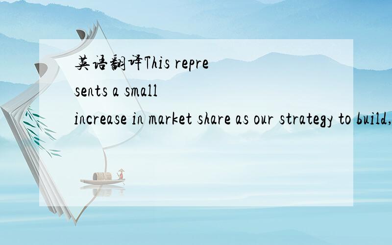 英语翻译This represents a small increase in market share as our strategy to build,share in growing,added value sectors gains momentum.