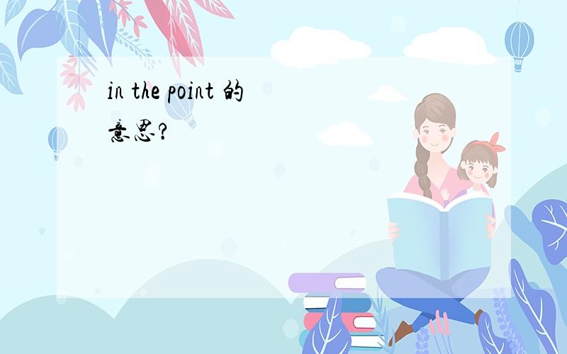 in the point 的意思?