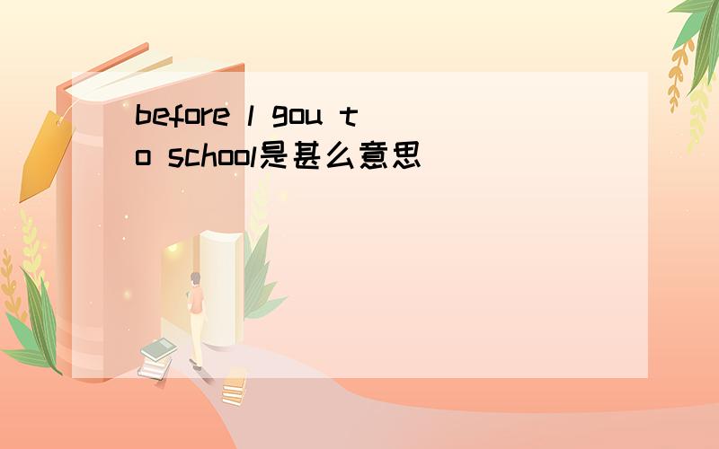 before l gou to school是甚么意思