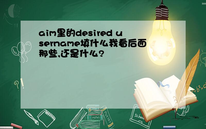 aim里的desired username填什么我看后面那些,还是什么?