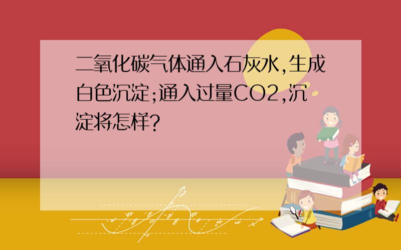 二氧化碳气体通入石灰水,生成白色沉淀;通入过量CO2,沉淀将怎样?