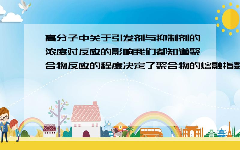 高分子中关于引发剂与抑制剂的浓度对反应的影响我们都知道聚合物反应的程度决定了聚合物的熔融指数（MI）,有问题请教一下,就是在反应中同时加入了引发剂AIBN和抑制剂NDM,得到聚合物MI