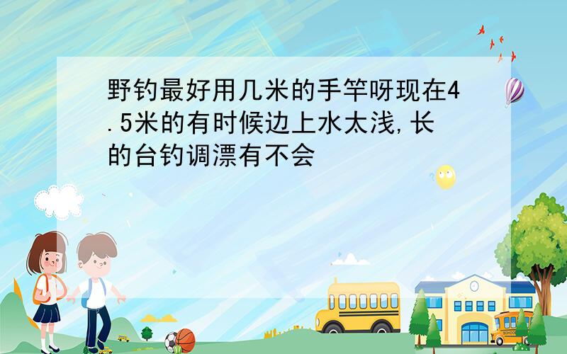 野钓最好用几米的手竿呀现在4.5米的有时候边上水太浅,长的台钓调漂有不会