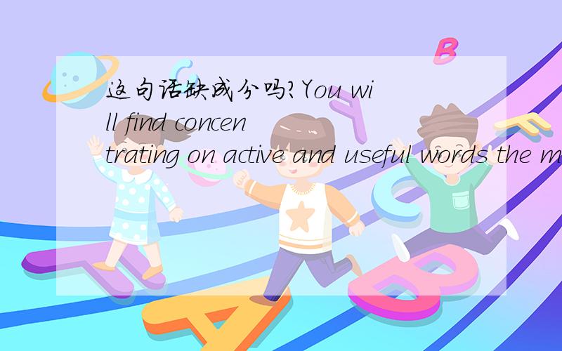 这句话缺成分吗?You will find concentrating on active and useful words the most effective route to enlarging your vocabulary为什么？the 前面不要加 to后面能接 -ing吗？