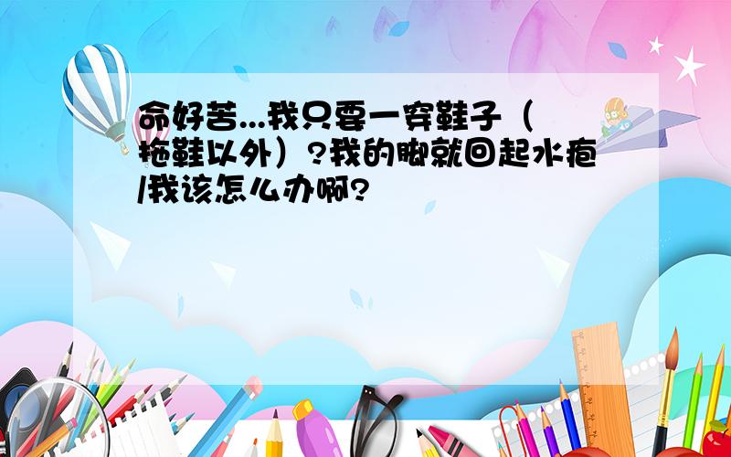 命好苦...我只要一穿鞋子（拖鞋以外）?我的脚就回起水疱/我该怎么办啊?