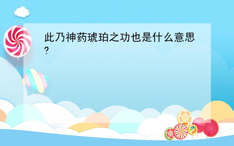 此乃神药琥珀之功也是什么意思?