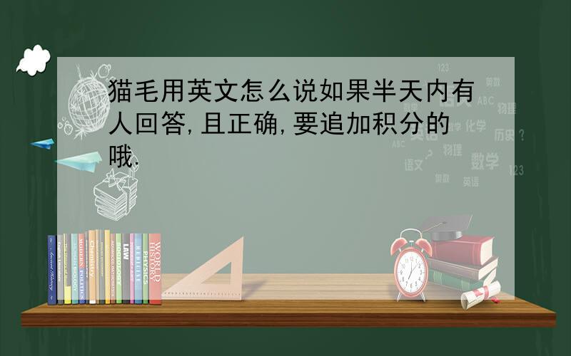 猫毛用英文怎么说如果半天内有人回答,且正确,要追加积分的哦.