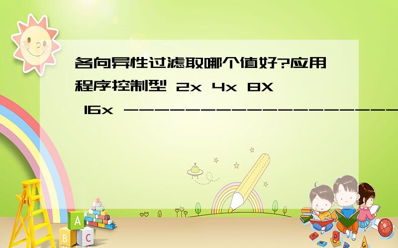 各向异性过滤取哪个值好?应用程序控制型 2x 4x 8X 16x -------------------- ↑哪个较好?