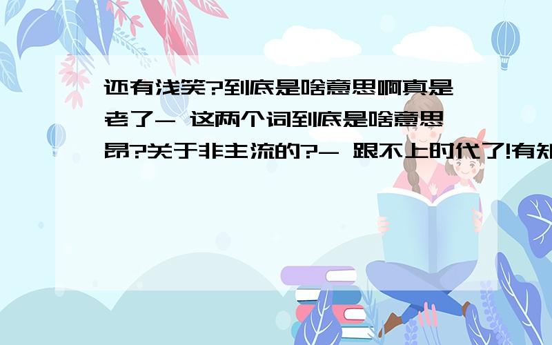 还有浅笑?到底是啥意思啊真是老了- 这两个词到底是啥意思昂?关于非主流的?- 跟不上时代了!有知道的说说!