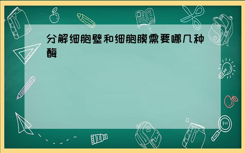 分解细胞壁和细胞膜需要哪几种酶