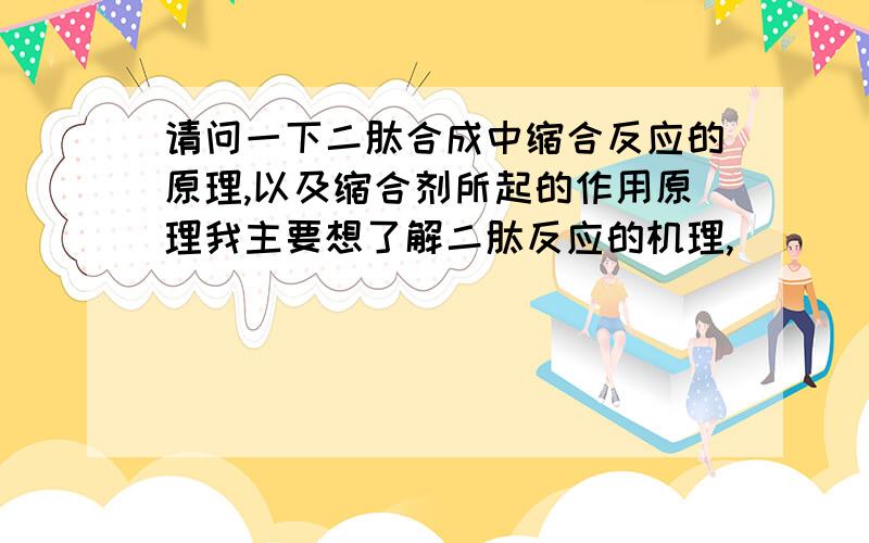 请问一下二肽合成中缩合反应的原理,以及缩合剂所起的作用原理我主要想了解二肽反应的机理,