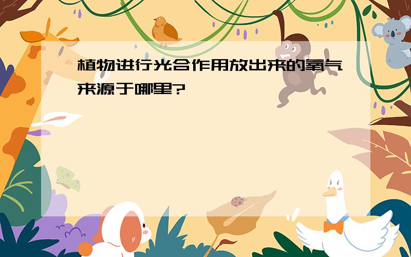 植物进行光合作用放出来的氧气来源于哪里?