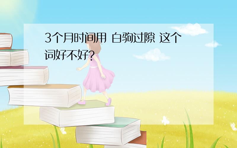 3个月时间用 白驹过隙 这个词好不好?