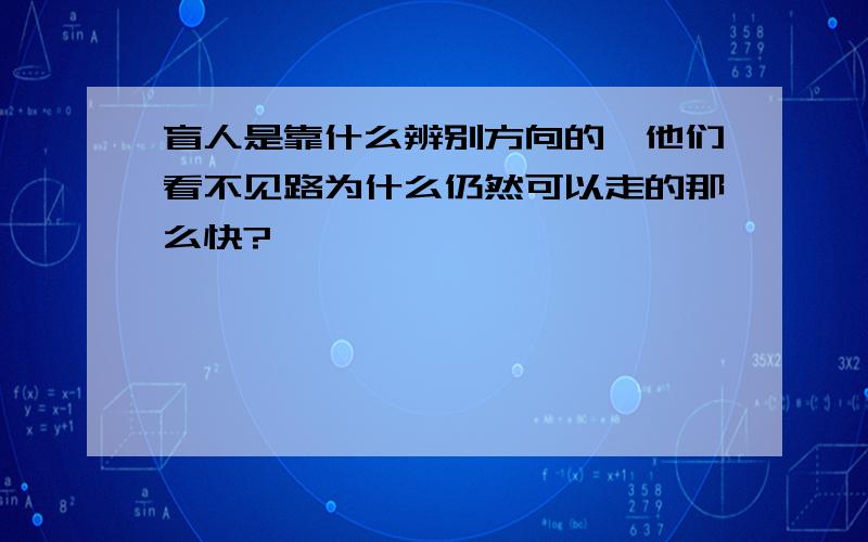 盲人是靠什么辨别方向的,他们看不见路为什么仍然可以走的那么快?