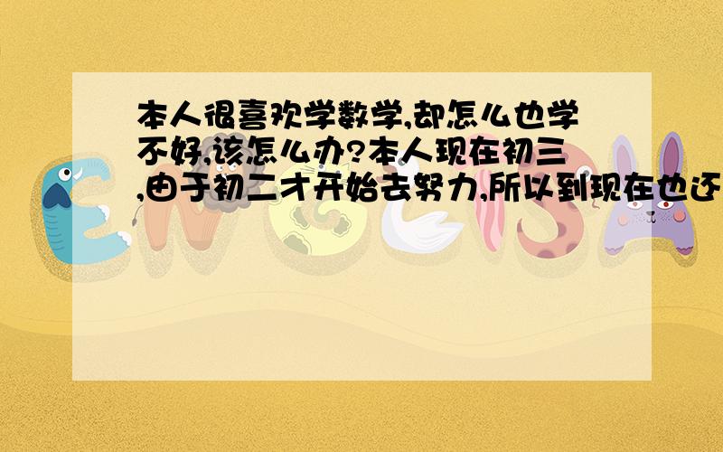 本人很喜欢学数学,却怎么也学不好,该怎么办?本人现在初三,由于初二才开始去努力,所以到现在也还只是中下水平