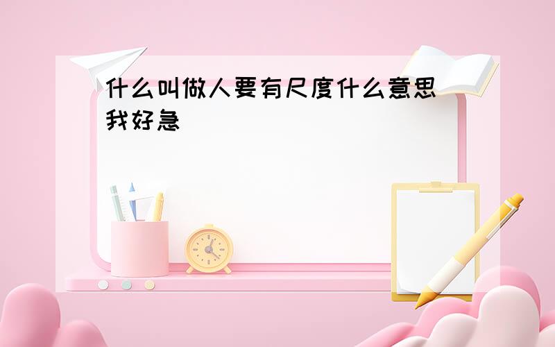 什么叫做人要有尺度什么意思 我好急