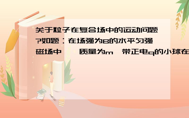 关于粒子在复合场中的运动问题?如题：在场强为B的水平匀强磁场中,一质量为m、带正电q的小球在O静止释放,小球的运动曲线如图所示．已知此曲线在最低点的曲率半径为该点到x轴距离的2倍,