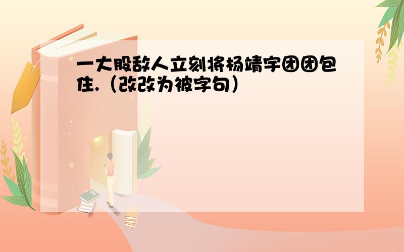 一大股敌人立刻将杨靖宇团团包住.（改改为被字句）