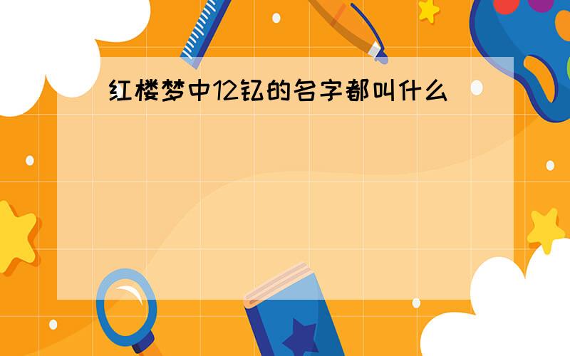 红楼梦中12钗的名字都叫什么