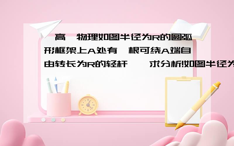 【高一物理如图半径为R的圆弧形框架上A处有一根可绕A端自由转长为R的轻杆……求分析!如图半径为R的圆弧形框架上A处有一根可绕A端自由转动长为R的轻杆AO,用绳在O点悬挂一个重为G的物体,