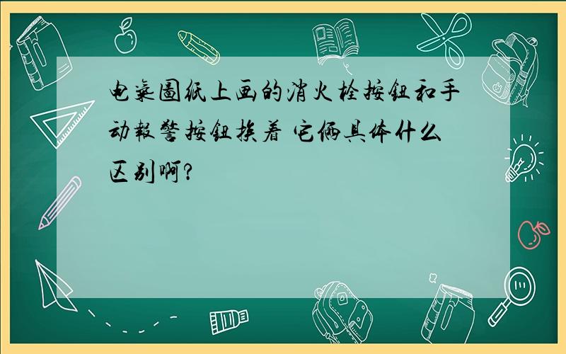 电气图纸上画的消火栓按钮和手动报警按钮挨着 它俩具体什么区别啊?