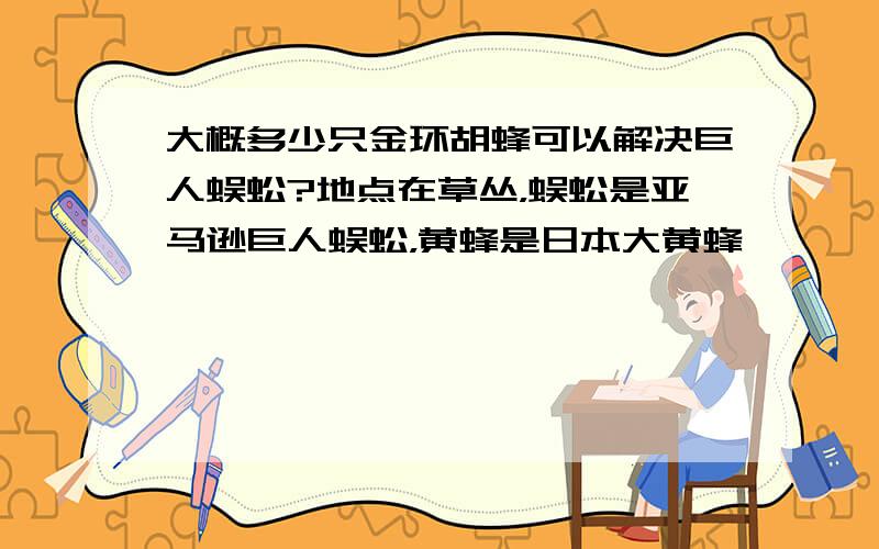 大概多少只金环胡蜂可以解决巨人蜈蚣?地点在草丛，蜈蚣是亚马逊巨人蜈蚣，黄蜂是日本大黄蜂