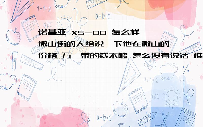 诺基亚 X5-00 怎么样 微山街的人给说一下他在微山的价格 万一带的钱不够 怎么没有说话 难道都睡觉了啊