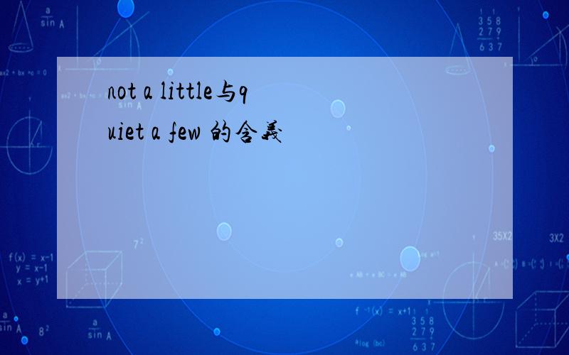 not a little与quiet a few 的含义