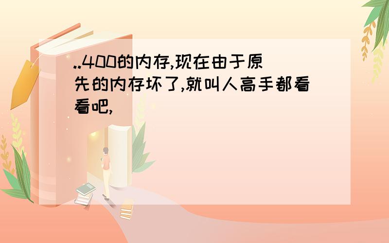 ..400的内存,现在由于原先的内存坏了,就叫人高手都看看吧,