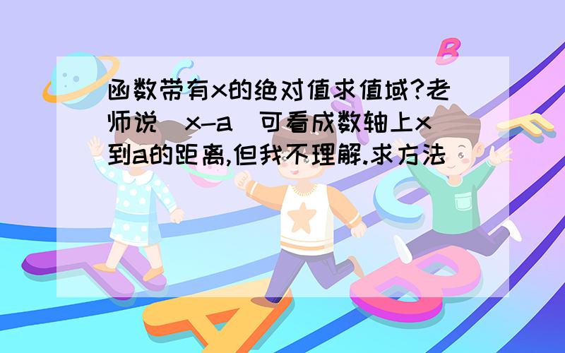 函数带有x的绝对值求值域?老师说|x-a|可看成数轴上x到a的距离,但我不理解.求方法