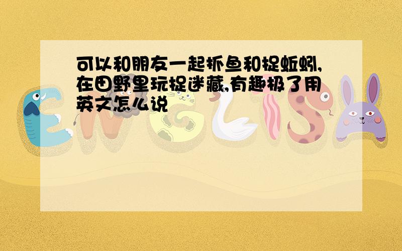 可以和朋友一起抓鱼和捉蚯蚓,在田野里玩捉迷藏,有趣极了用英文怎么说