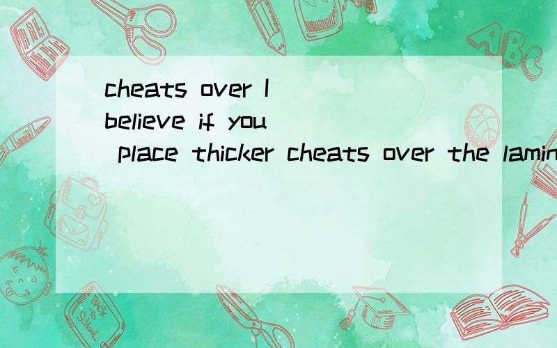 cheats over I believe if you place thicker cheats over the laminations and turn the OD smooth,as indicated on the drawing,your motor will perform very well.