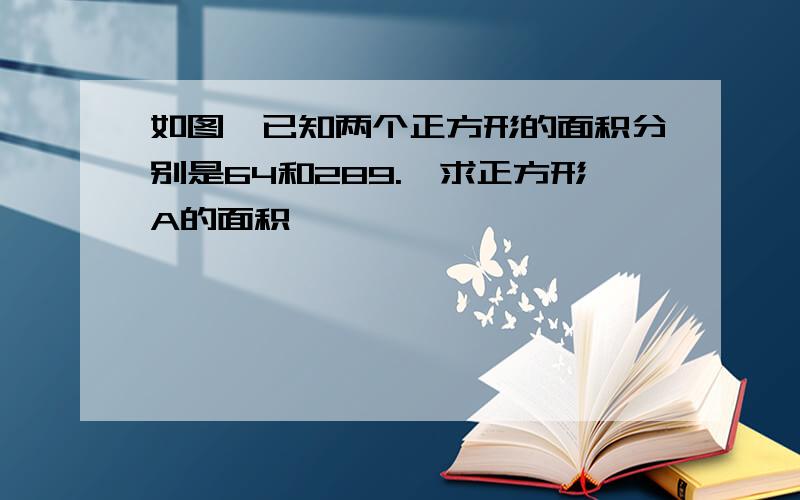 如图,已知两个正方形的面积分别是64和289.,求正方形A的面积