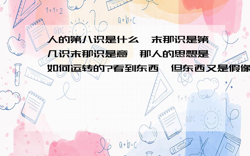 人的第八识是什么,末那识是第几识末那识是意,那人的思想是如何运转的?看到东西,但东西又是假像,假亦成真.如何不执着于假像.如何控制末那识呢?