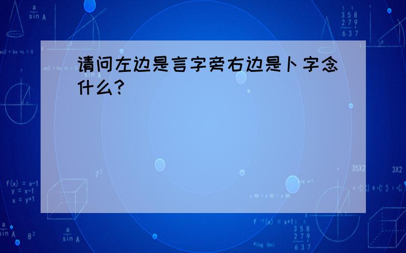 请问左边是言字旁右边是卜字念什么?