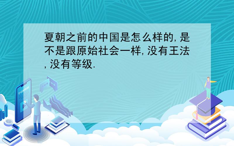 夏朝之前的中国是怎么样的,是不是跟原始社会一样,没有王法,没有等级.