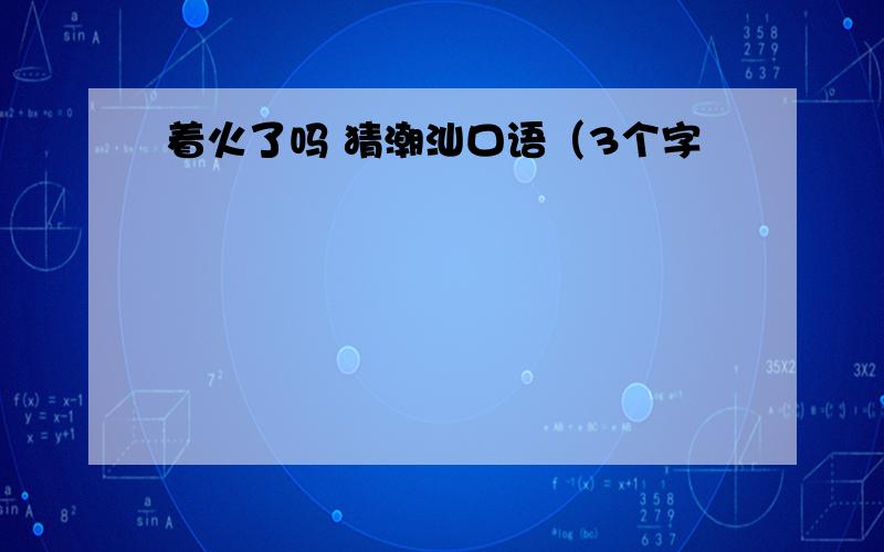 着火了吗 猜潮汕口语（3个字